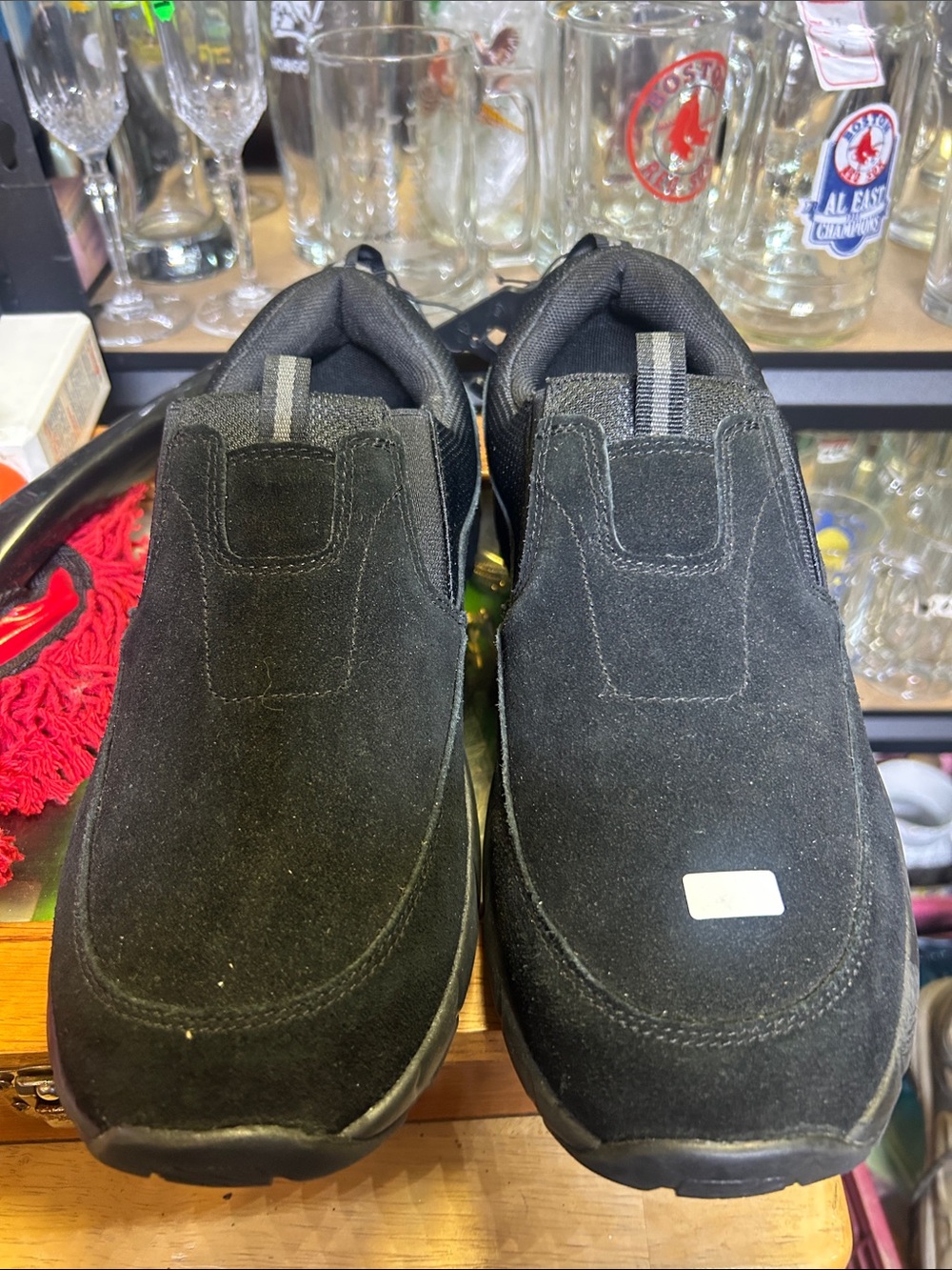George Black Suede Slip-On Loafers